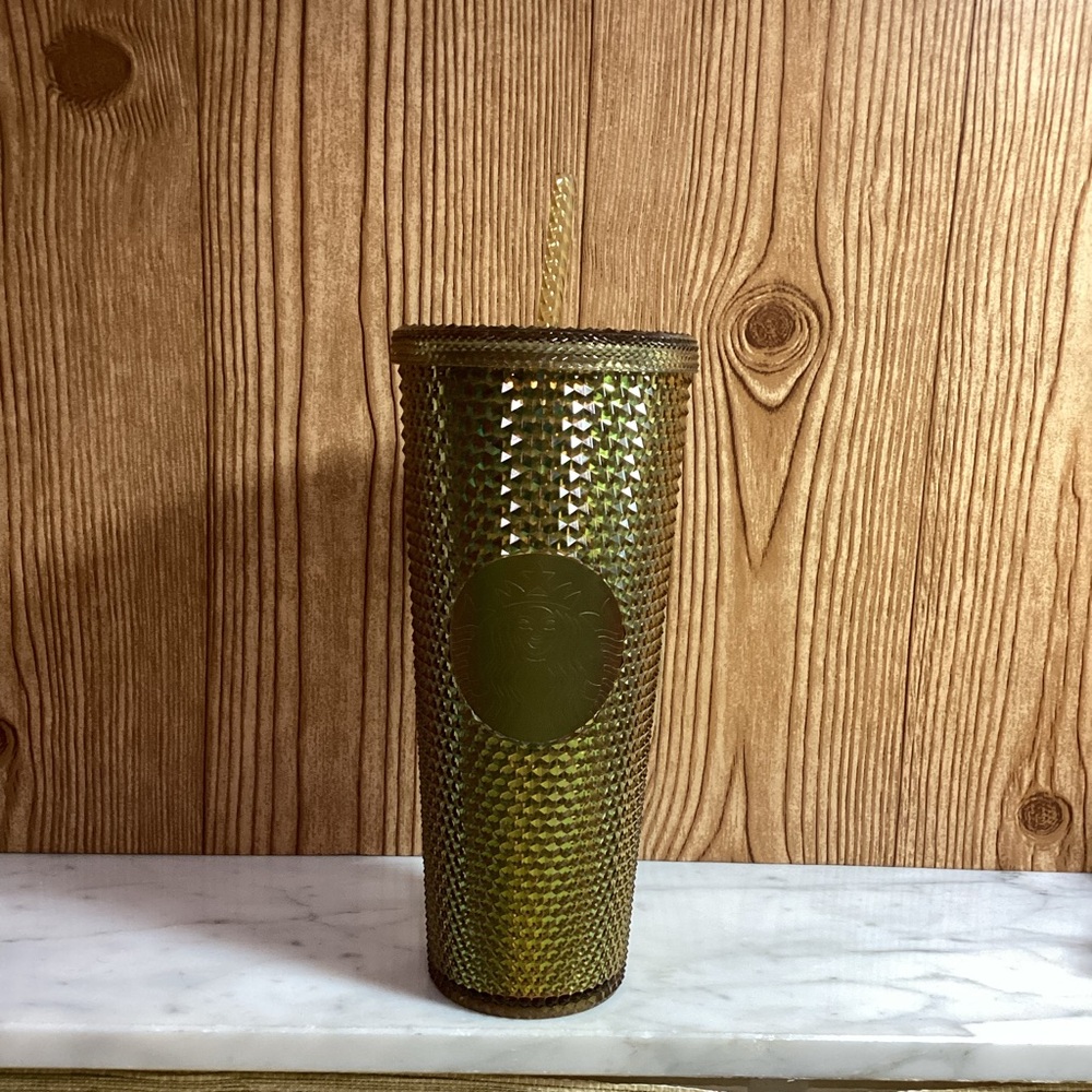 Starbucks Disney 50th Anniversary Gold Diamond Tumbler with Straw